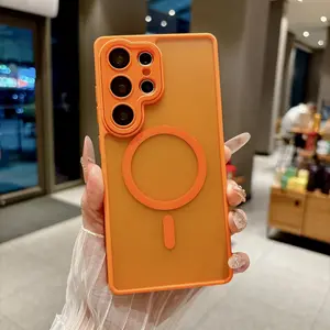Phone Case:Luxury Matte Translucent Magnetic Wireless Charge Phone Case for Samsung for Galaxy S26Ultra S26Plus S26 S25Ultra S25Plus S25 S25Edge S25fe S24Ultra S24Plus S24 S23Ultra S23Plus S23 A16 A36 A56 A17 A26