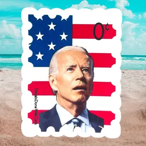 0 cent Biden stamp Sticker 2.7.1.7”