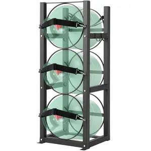 VEVOR Refrigerant Tank Rack,  with 3 x 30lbs Bottle Tanks, Cylinder Tank Rack 12.79x12.99x33.07 in, Refrigerant Cylinder Rack Gas Cylinder Racks and Holders for Freon, Gases, Oxygen, Nitrogen