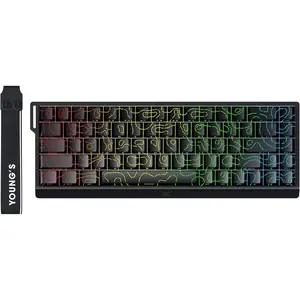 ACE 68 60% Mechanical Gaming Keyboard Wired Rapid Trigger Hall Effect Keyboard   Adjustable Actuation 8000Hz Polling Rate Custom RGB  Laptop(Black Topographic TTC Dragon Lord)