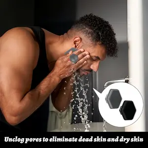 2pcs Men's Silicone Facial Exfoliating Brush, Deep Cleaning Massage Tool, Body Care Tool, Manual Care No Fragrance, Suitable for Removing Dead Skin