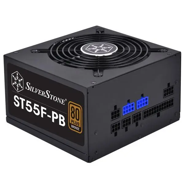 SilverStone Technologies ST55F-PB 550 watt ATx Power Supply 80 Plus Bronze with 100 Percent Modular Cable Design, Black