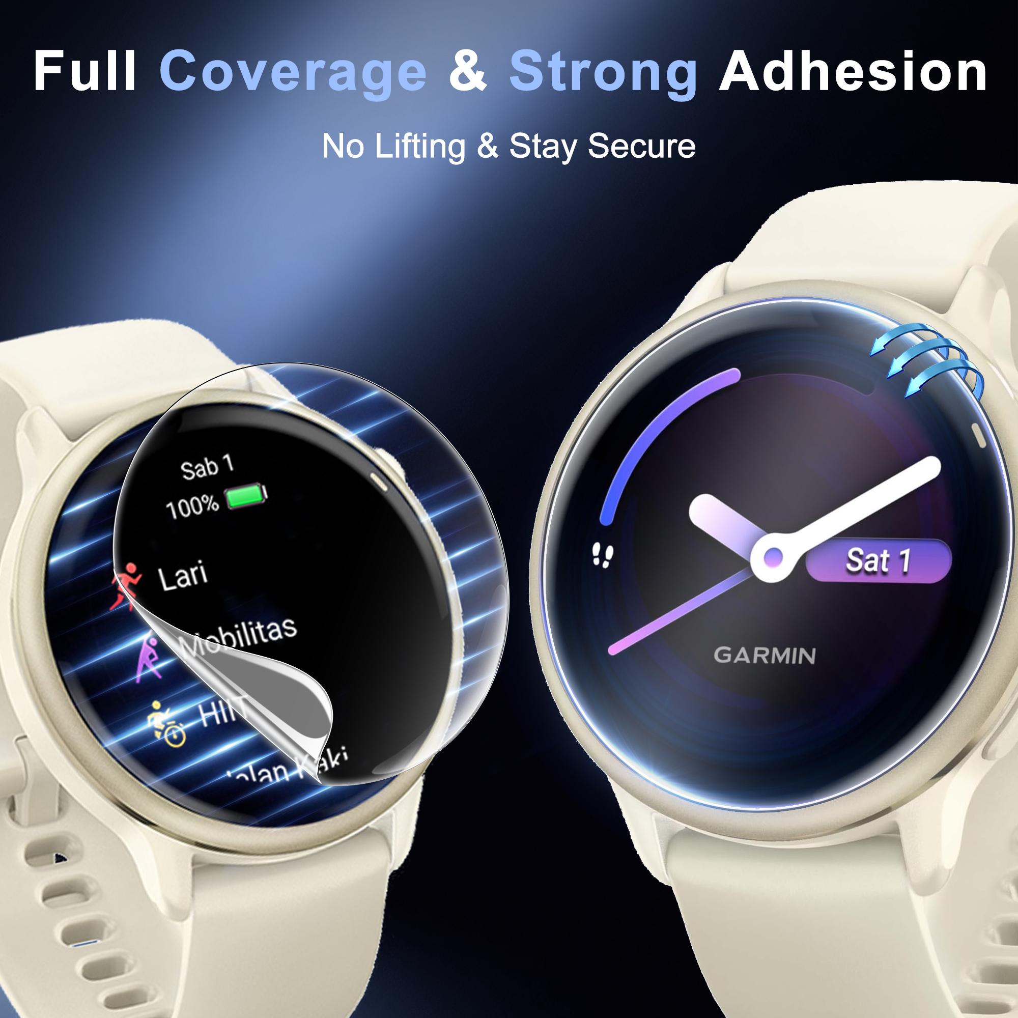 JavoYion 6-Pack Screen Protector for Garmin Vivoactive 6/5, High Clarity Soft Film, Touch Sensitive, Anti Scratch, Bubble Free, Flexible Screen Protector