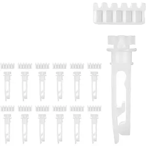12 Sets Vertical Blinds Replacement Stem and Gear, White Vertical Blinds Repair Kit for Window Carrier Headrail Carrier Stem Blind Curtain Accessories