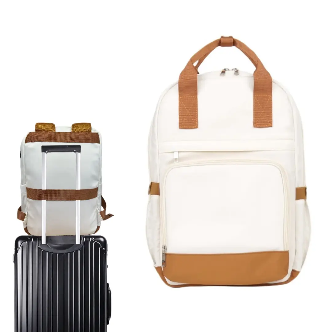 Black and Brown Contrasting Backpack Suitable for Both Men and Women, Travel Backpack For Women Carry On Backpack On Airplane Laptop Work Teacher Backpacks Personal Item Travel Bag Waterproof, With Double Handles on the Top, Suitable for Daily Commuting t