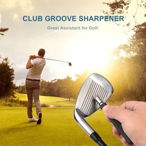 Golf Club Groove Sharpener, Re-Grooving Tool and Cleaner for Wedges & Irons - Generate Optimal Backspin - Suitable for U & V-Grooves