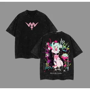 Rebecca V3 Cyberpunk: Edgerunners Merch Clothing Washed Cotton T-Shirt. Premium fit with vintage wash featuring. A must-have for anime fans and streetwear lovers graphic tee Anime merchandise