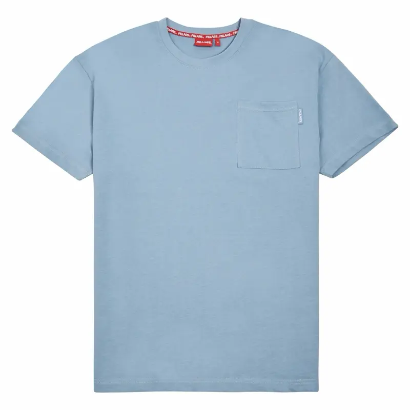 Pocket Tee Men's Casual Short Sleeve T-Shirt with Front Pocket in Powder Blue Color for Everyday Wear