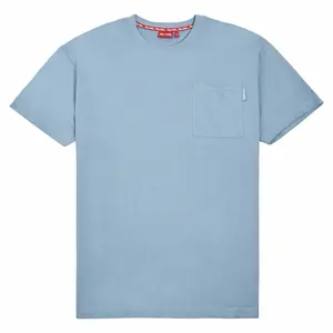 Pocket Tee Men's Casual Short Sleeve T-Shirt with Front Pocket in Powder Blue Color for Everyday Wear