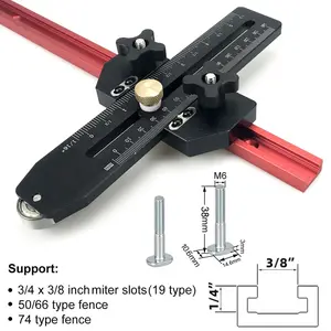 Thin Strip Cutting Fixture for Table Saw and Band Saw, Quick Adjustable Narrow Rail, Suitable for 3/8 Inch and 3/4 Inch Slots, Woodworking Tool