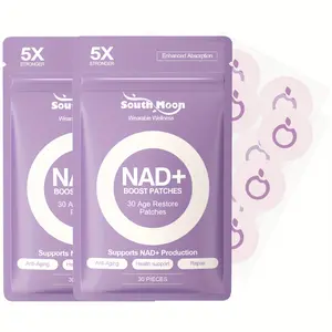 60pcs NAD+Boost Patches 5X Enhanced Formula with Acetyl Hexapeptide-8, NAD+ Enhancer, Lavender Oil, and FAD- Suitable for All Skin Types Enhanced Absorption Health Support