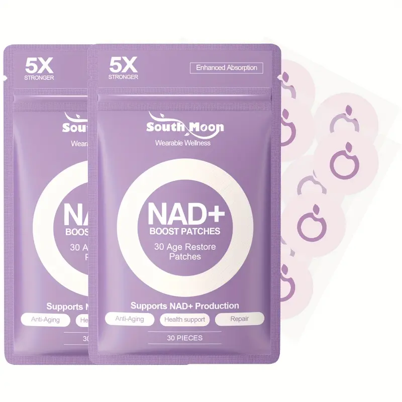 60pcs NAD+Boost Patches 5X Enhanced Formula with Acetyl Hexapeptide-8, NAD+ Enhancer, Lavender Oil, and FAD- Suitable for All Skin Types Enhanced Absorption Health Support Wearable Wellness
