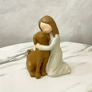 1pc Embrace Dog Memorial Statue Ornament, Perfect Gift for Dog Lovers, Home Decor Dog Figurine, Best Dog Accessory for Households