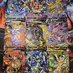 10x Textured Eeveelutions Custom-made fan art cards Stained Glass set