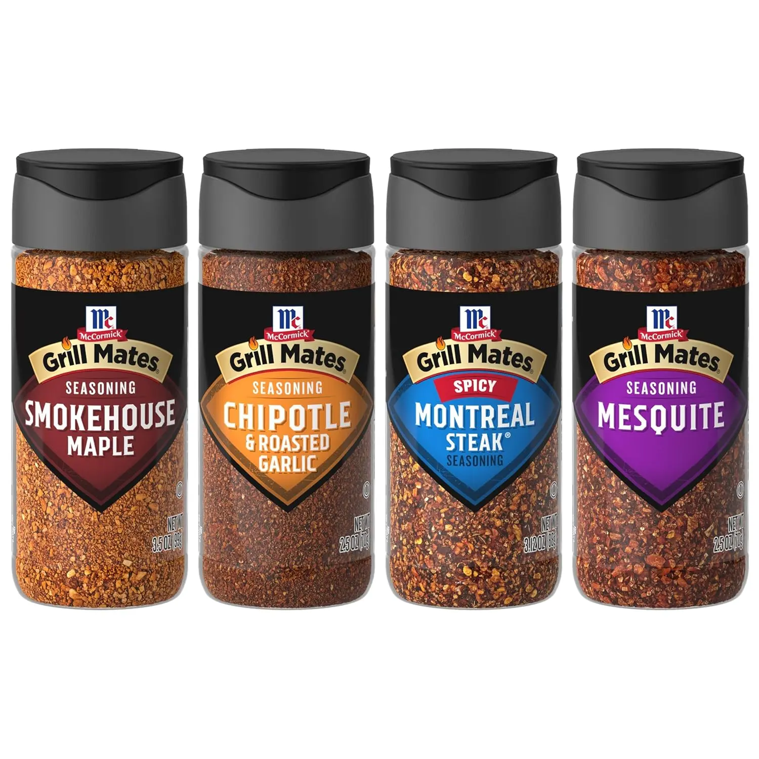 McCormick Grill Mates Spices, Everyday Grilling Variety Pack (Montreal Steak, Montreal Chicken, Roasted Garlic & Herb, Hamburger), 4 Count