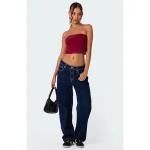 Edikted Women's Lace Patchwork Tube Top