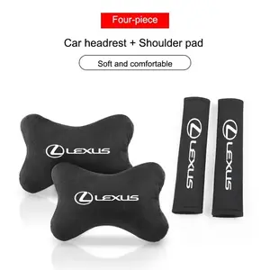 Car Seat Headrest Rest Neck Pillow Cushion Seat Belt Shoulder Pad Decoration Car Interior Kit For Lexus RX330 IS250 Ct200h ES300h RX350 IS300h NX300h RX400h RX450h UX250h