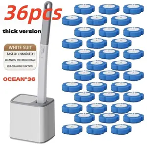 One-Time Toilet Cleaning Kit, Toilet Wand, Includes 54/30 Cleaner Brush Heads, Toilet Bowl, Suction Rod Set, Sink Cleaning System, Bathtub Drain, Wall-Mounted Urinal Brush