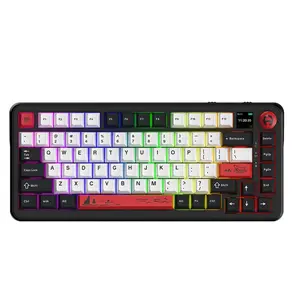 AJAZZ AK820MAX PLUS Avocado switch wireless mechanical backlit keyboard Bluetooth three-mode long battery life gaming office gaming color screen 8000mah
