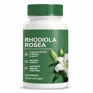 Rhodiola Rosea Organic Capsules 500mg Extract for Stress Support, Energy & Focus - Natural Adaptogen - Non-GMO (60 Capsules)