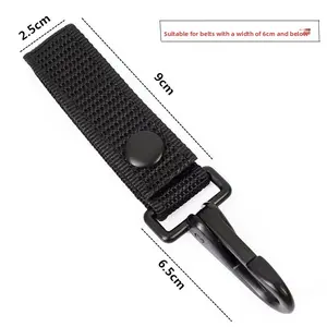 Outdoor Velcro key buckle 15.5cm secret service belt metal hook mountaineering, wear belt backpack hook