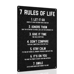 Rustic Inspirational Metal Wall Art, Retro Tin Design, 2D Flat Design, Ideal for Study Room, Home Office, or Wall Hanging