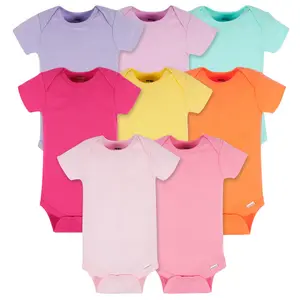 Onesies Brand Baby Boys' Short Sleeve Onesies Bodysuits, Pastel Rainbow, 8-Pack