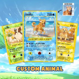 Custom  Pet Poke Trading Card – Personalized Animal Art Gift for Pet Lovers, Unique Keepsake for Dogs, custom holographic trading card
