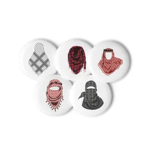 Set of 5 Keffiyeh Pins for Home Decor, Middle Eastern Culture-Inspired Collar Clips & Brooches