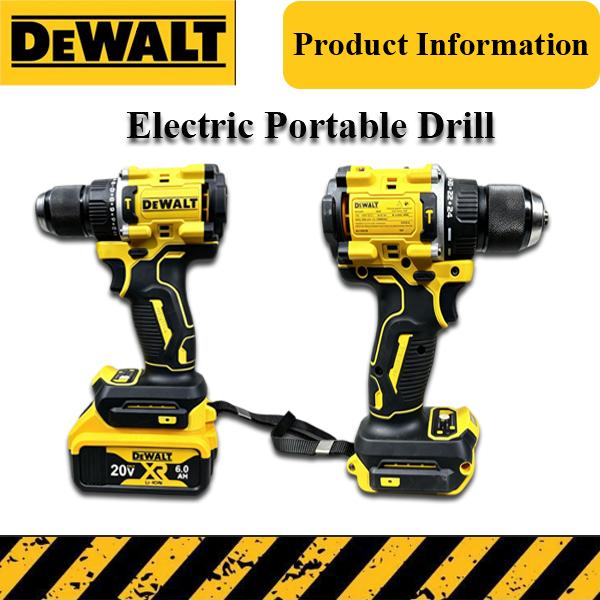 DEWALT DW805 20V Brushless Cordless Electric Drill Kit with 1 Battery and 1 Charger - 90N.m Max Torque, 2000RPM Variable Speed, Compact Design for Drilling and Screwdriving in Home Improvement and Construction