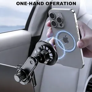 for Tesla Phone Mount, [Strongest Magnet] Magnetic Car Mount for MagSafe, Cell Phone Mount for Tesla Model 3/Y/X/S/Cybertruck Touchscreen Car Phone Holder Fits All Phones, iPhone/Samsung/Android - with Magnetic Ring