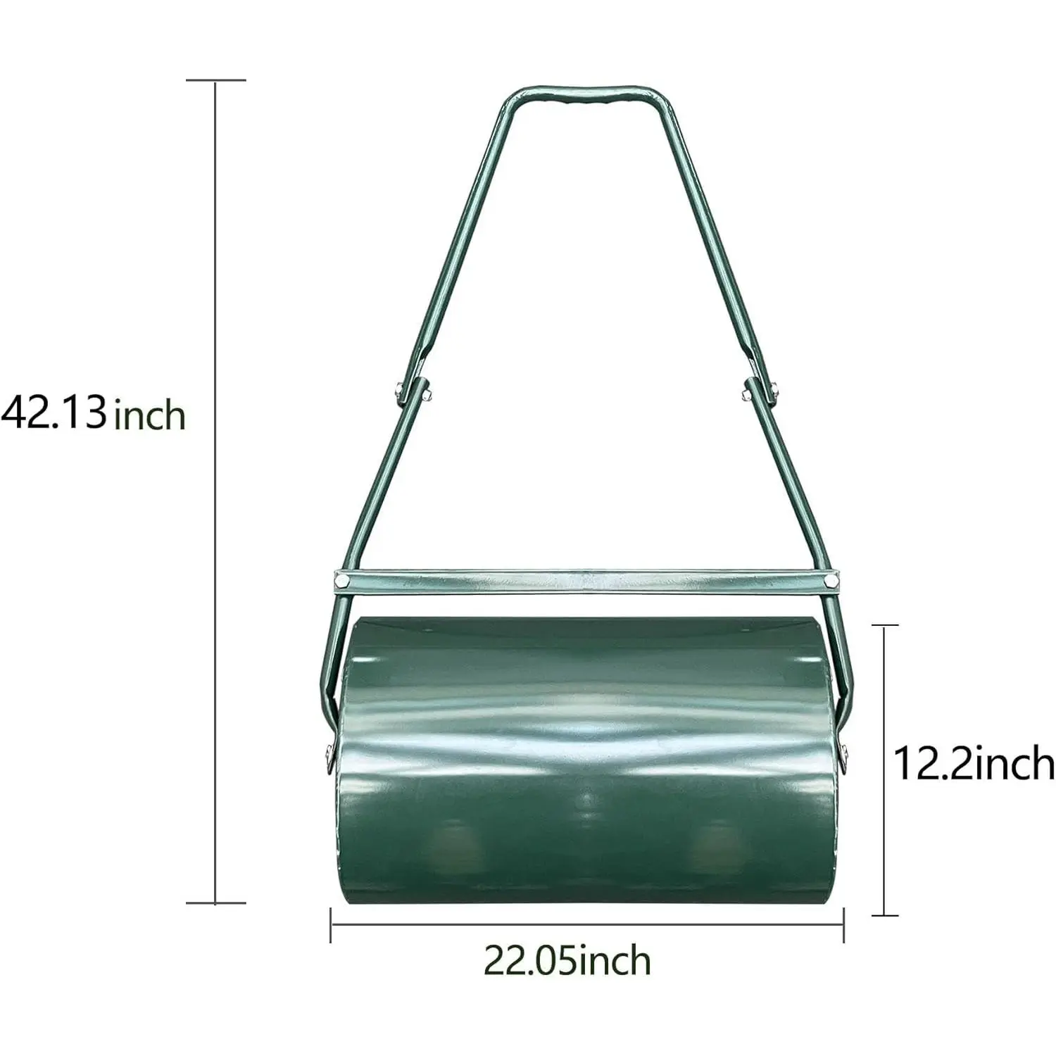 9.5 Gallon Tow-Behind Lawn Roller | Water/Sand Fillable Garden Drum with u-Shape Handle | Heavy Duty Soil Leveler for Seeding, Sod, and Turf Maintenance