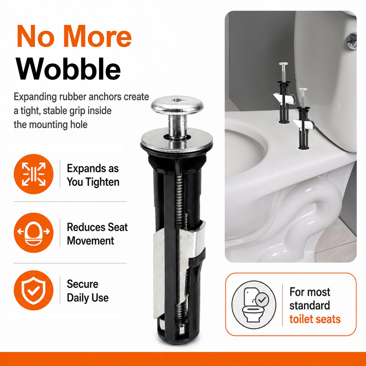 bogoeooa Universal Toilet Seat Bolt Kit Screws Quick Release Easy Install Toilet Seat Replacement Parts Toilet Cover Maintenance Fixing Accessories, Universal for Top Mount
