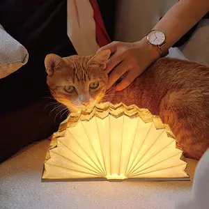 Creative Folding LED Book Lamp - Rechargeable, Eye-Care Table Lamp for Bedroom Decor, Warm Ambient Glow, Perfect for Home, Events, and Store Displays, Bedroom Night Light | Cozy Atmosphere Light | USB Rechargeable Light, Bedroom Lamp