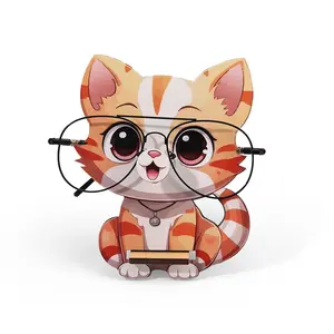 1Pc Cute Cat Design Glasses Holder, Detachable Glasses Storage Holder, Portable Sunglasses Organizer, Desktop Decorative Ornament for Home Office, Gift for Family Friend, Accessories, Eyeglass Holder