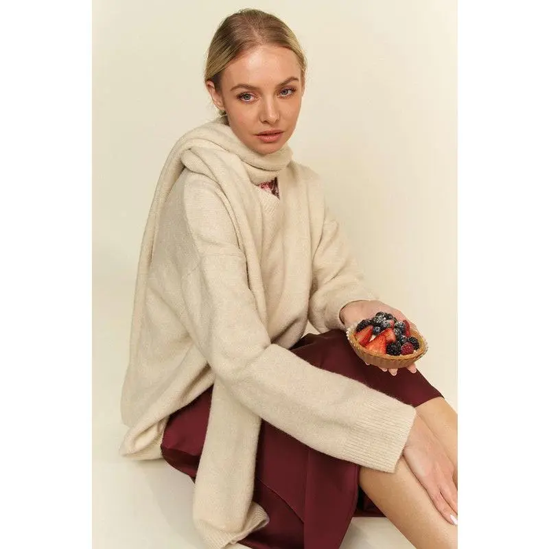 Cream Sweater & Scarf Set (Online Only)