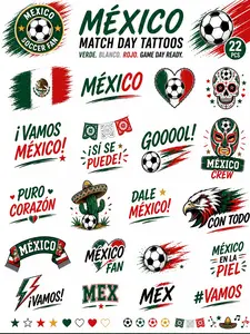 2026 Football Soccer Fan Temporary Tattoo Stickers