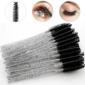 50 Disposable Eyelash Brushes Crystal Mascara Sticks Glitter Lash Comb Spray Mini Makeup Tool Set Cosmetic Makeup Tool for Beauty Essentials Eyelash Enhancing Tool Eyelash Separator Tool Eyelash Tools