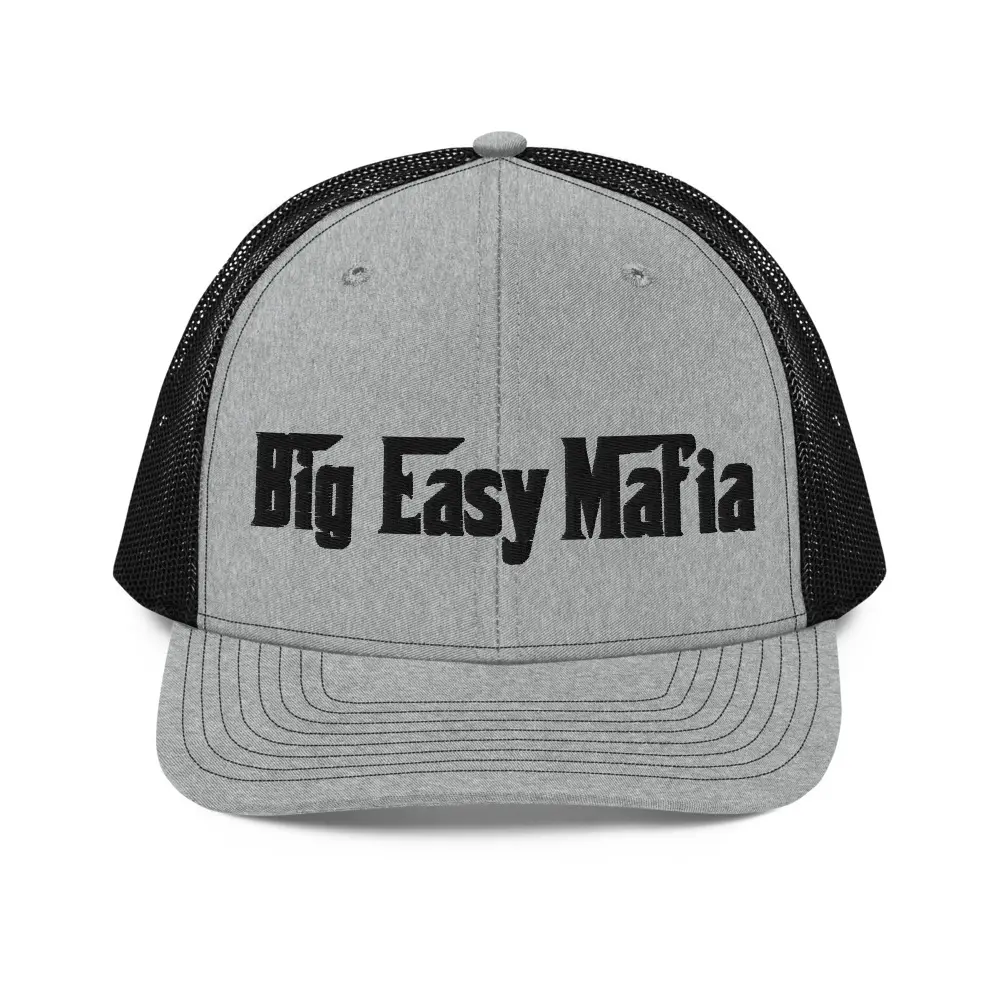 Big Easy Mafia Trucker Cap - Unisex Cotton Blend with Embroidered Logo, Structured Fit, and Adjustable Snap, Unisex One-Size, 40% Polyester