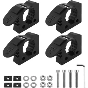 4PCS Quick Release Clamp Adjustable Rubber Clamp for Shovel Holder & Molle Panel Mounts Shovel Rack for Truck Automotive Tools Fits 1-1/7" to 1-3/7" Diameter Tool Handles