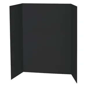 212 MAIN Black Corrugated Tri-Fold Single Wall Presentation Board - 48x36 in, 6-Pack, Office Accessories for Coaches' Project Displays & Booths