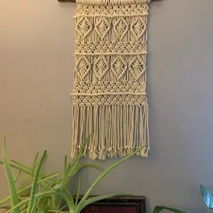 Diamond Pattern Macrame Wall Hanging - Simple Product Title Using Provided Information