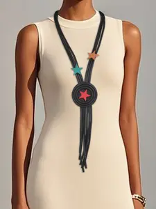 Fashionable Tassel Geometric Accessory, Elegant Personalized Hip-Hop Jewelry, Classic Punk Style Women's Necklace for Commuting and Streetwear