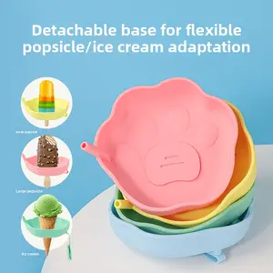 Children's silicone anti-dirt popsicle holder, summer ice cream holder, leak-proof ice cream stand Triangular and Fruit Strainer