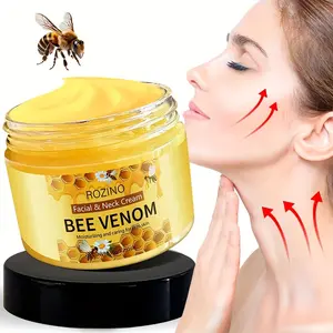 ROZINO Bee Venom Face Neck Care Stick Light Texture Easy Spread Fast Absorption Non Greasy Bee Venom Sunflower Oil Honeysuckle Chamomile Moisturize Hydrate Lift Firm Morning Night Use Soothe Repair Portable Design