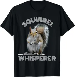 Cotton Streetwear Graphic Tees Casual Round Neck Shortsleeve Fashion Squirrel Whisperer funny sarcastic squirrel lover T-Shirt