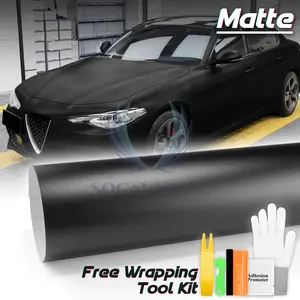 Matte Flat Black Vinyl Film Wrap Sticker Decal Bubble Free Air Release Channel