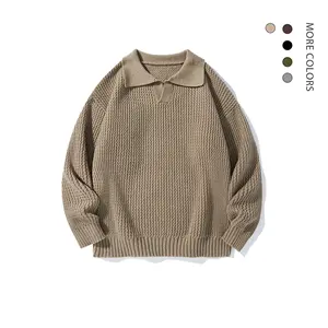 Streetwear Men's Solid Crewneck Sweater Long Sleeves Ribbed Soft Knit Breathable Fabric Beige 3 Neutral Colors Casual/Daily Outfits Perfect for Layering Classic Stylish Versatile Basic Top Knitwear Pullover Dark Brown Plain FallFreshness