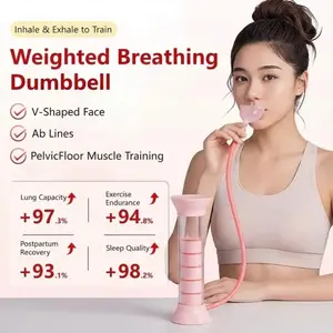 Ergonomic Breathing Dumbbell Abdominal Trainer, Deep Breath Training, Enhance Lung Capacity, Endurance, Power, Abs Muscle Strengthener