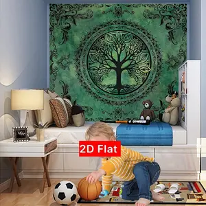 Natural Wall Hanging Rug, Boho Mandala Y2K Art Background, Dorm Room Decor, No Power Needed, Bedroom Aesthetic Banner